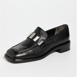 Black Loafer with Silver Accents
